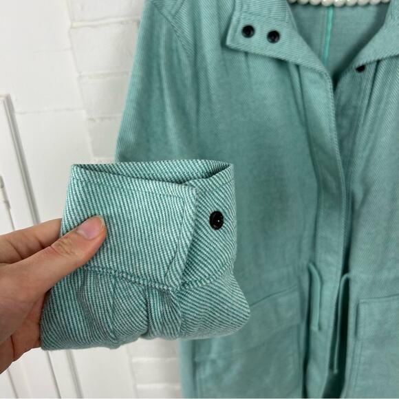 Lands’ End Teal Aqua Knit Snap Front Lightweight Jacket Size 1X - Picture 5 of 11